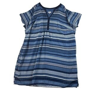 Avenue Womens SZ 26/28 Blue & White Striped Capsule Coastal Everyday Basic Dress